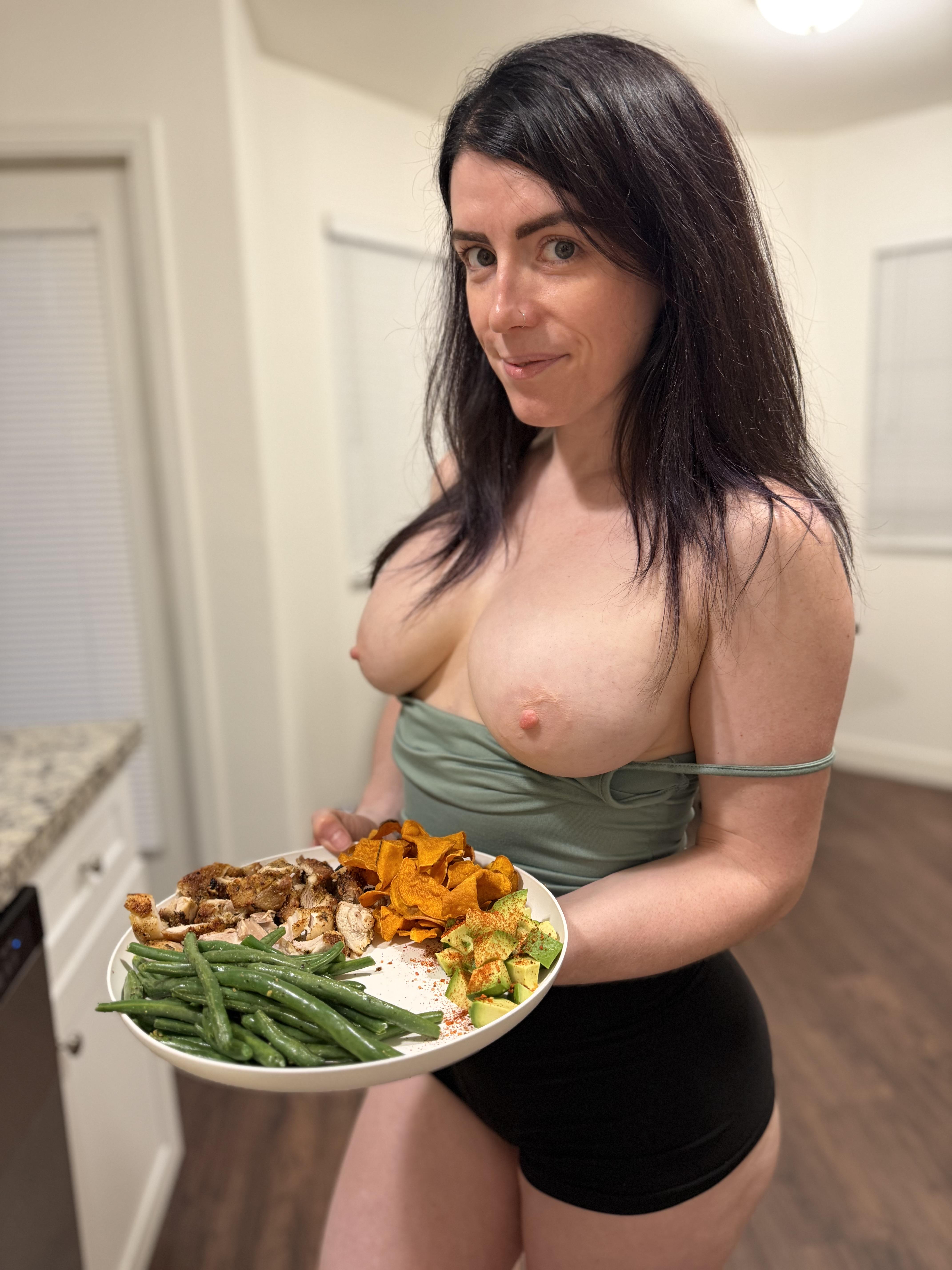 No makeup just a hot meal and breeding afterwards