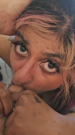 eye contact while choking on it