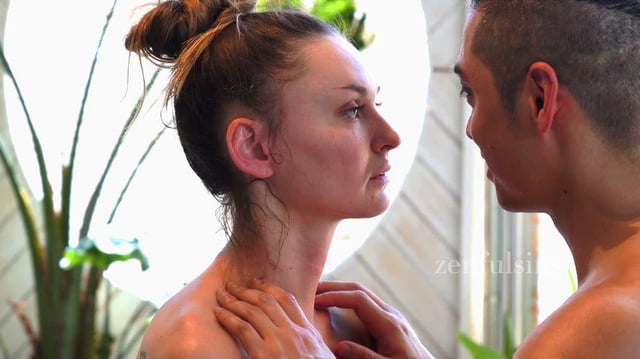 Her partner gave his full blessing for her to receive a sensual massage by me.