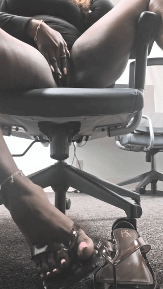 Ebony naughty at work