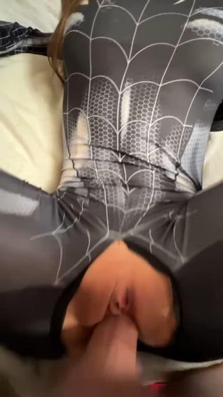 Spiderman cosplay creampie