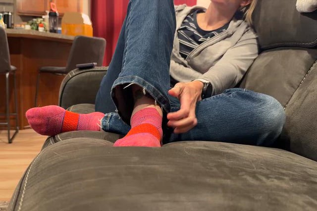 Would being this close to a 43F married momβs socks get you excited ?