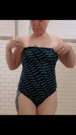 My tits in the gym shower