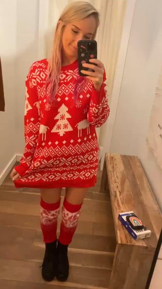 Showing you what’s under my sweater dress