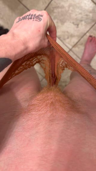 Completely soaking wet, right through the thong